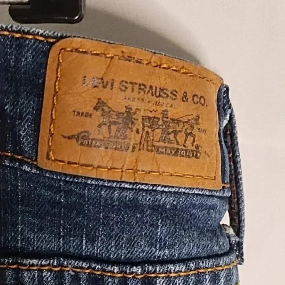 Levis 505 Jeans Womens 14 Long Jeans 34x32 High Rise Straight Leg Blue Jeans - Picture 5 of 5
